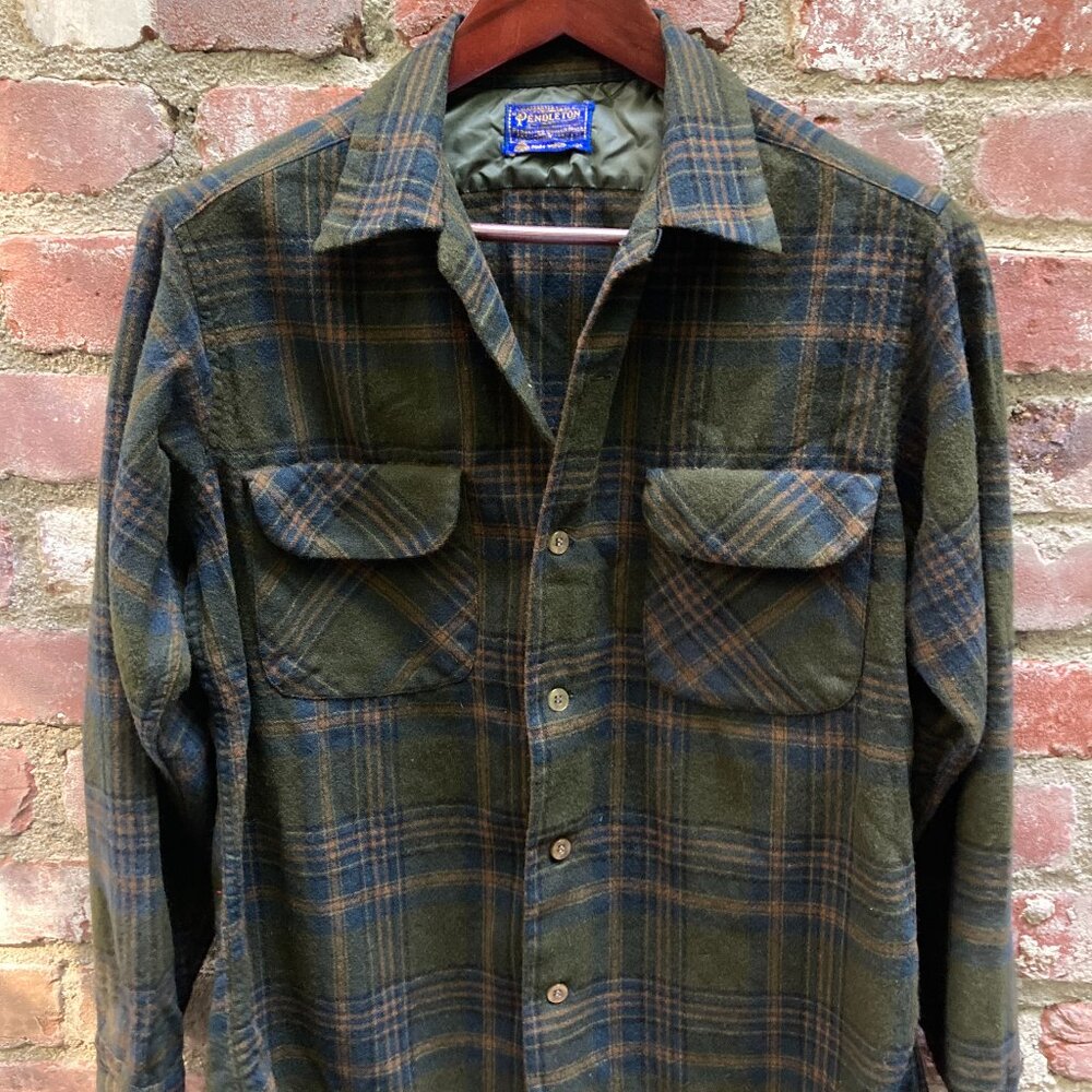 Pendleton Vintage 60s/70s 100% Wool Flannel Shirt  M